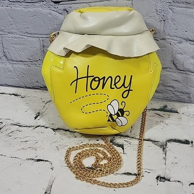 Honey Pot Purse Vinyl Bag Gold-Tone Chain Halloween Cosplay Prop