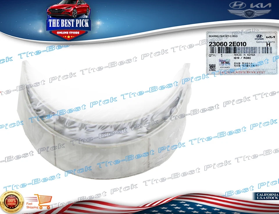 OEM⭐4 pares de rodamientos de varilla de conexión STD 12-16 Hyundai Elantra Kia Soul 230602E010 Foto 2 de 4