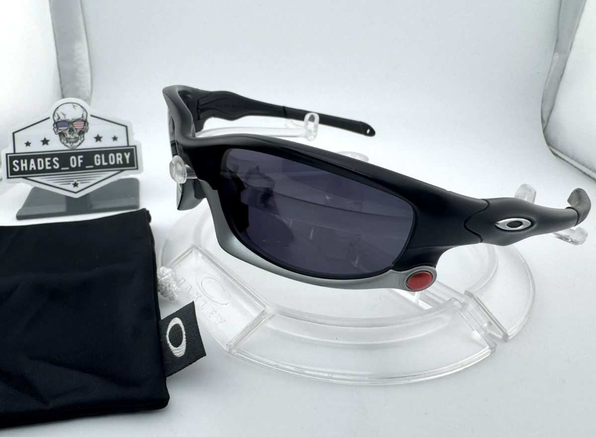 OAKLEY SPLIT JACKET MATTE BLACK GREY RED W/ BLACK IRIDIUM