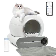 DOEL Automatic Cat Litter Box Self Cleaning with App Control & Cat Litter 