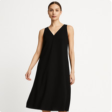 Everlane Womens Black City Stripe Midi Dress  Size 2 sleeveless dressy