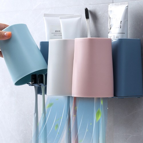 1 Set Plastic Toothbrush Rack Suction Wall Toothbrush Holder Toothpaste Holder - Picture 9 of 11