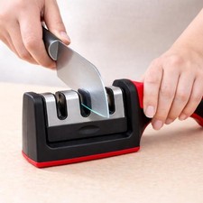 Afilador de cuchillos manual 3 etapas herramienta de cocina rojo negro cocina profesional