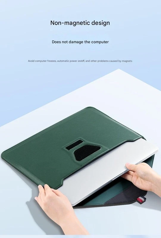 3-in-1 PU Leather Laptop Sleeve with Stand & Mouse Pad + Accessory Pouch - image 3 of 4