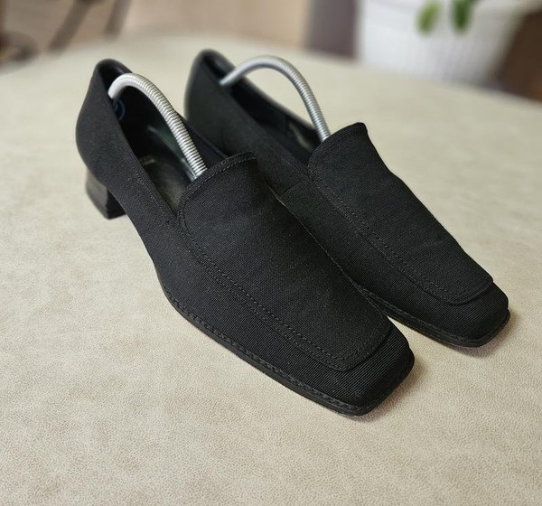 Women Stuart Weitzman Heels Black Leather 39.5