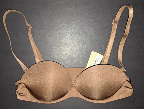 💕SKIMS Ultimate Padded Pushup Push Up Teardrop Trägerloser BH Braun JASPER 32A - Bild 1 von 9