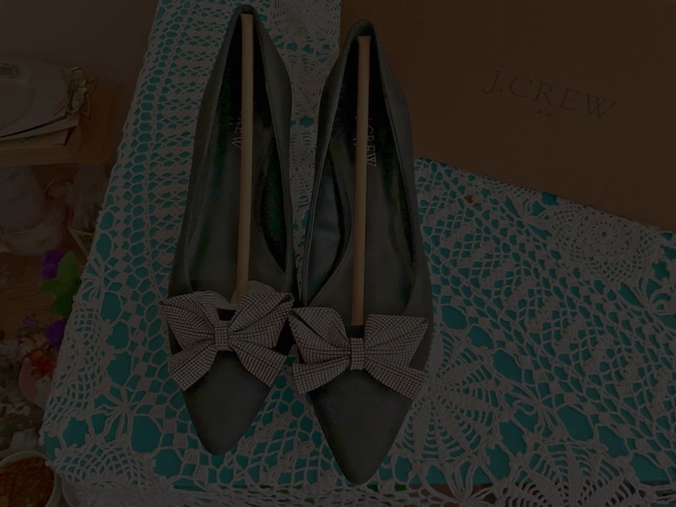 JCrew котенок каблук кристалл бант замшевые туфли новый в коробке size8 - Изображение 2 из 4