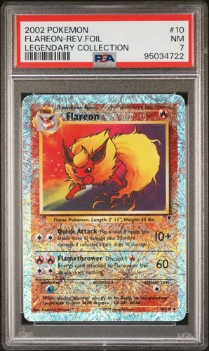 PSA 7 FLAREON 10/110 | Legendary Collection Reverse Holo Pokemon Card