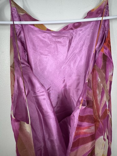 Y2K Newport News Silk Floral Tiered Maxi Dress Silk Womens Size Large - Picture 6 of 8