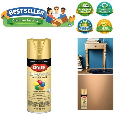 K05588007 COLORmaxx Spray Paint and Primer for Indoor/Outdoor Use, Metallic G...