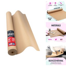 Brown Kraft Paper Roll 36" x 100ft Gift Wrap Packing Moving Shipping Arts Crafts