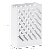 HOMCOM Porta Ombrelli Design In Acciaio Zincato Con Vaschetta 4 Ganci 28x14x41cm 86393486