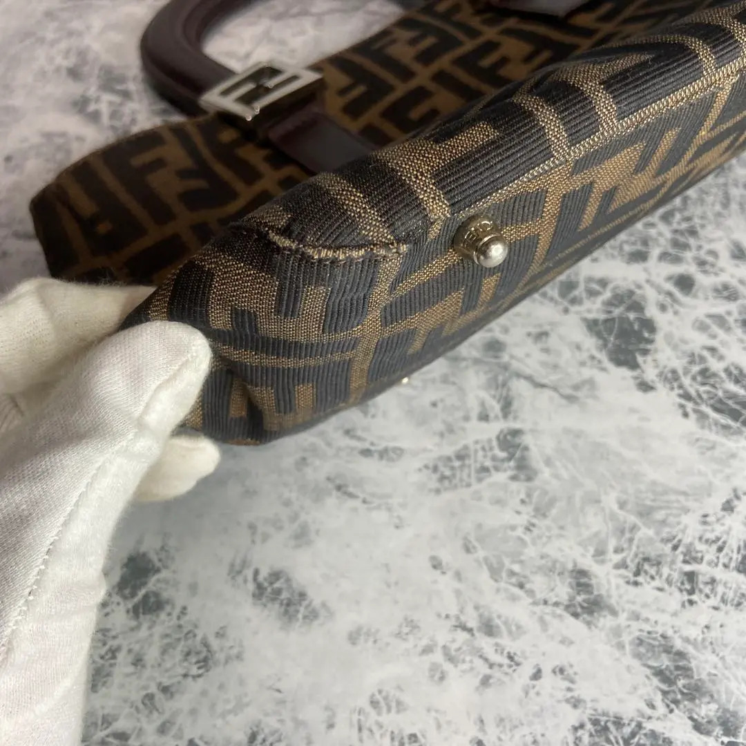 FENDI FF Zucca Hand Bag Tote Purse 26693 Authentic Used Japan thumbnail 17