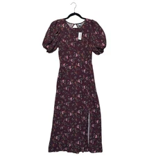 Old Navy Puff-Sleeve Floral Maxi Shift Dress NWT Women's Sz XS Plum Cottagecore