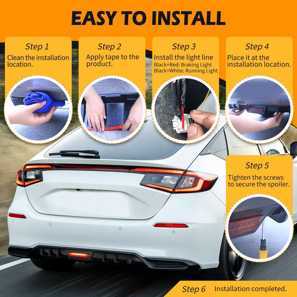 For Chrysler 300 C SRT8 Rear Bumper Diffuser Lip Spoiler w/ LED Tail ...