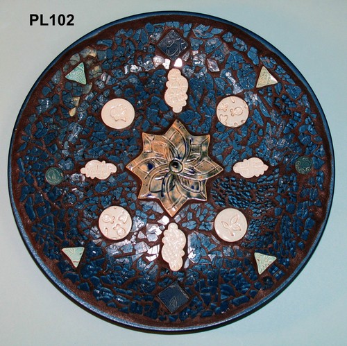 Blue Mosaic Wall Art or Table Art Handmade  Would Look Great in your Home PL102 - Picture 3 of 3