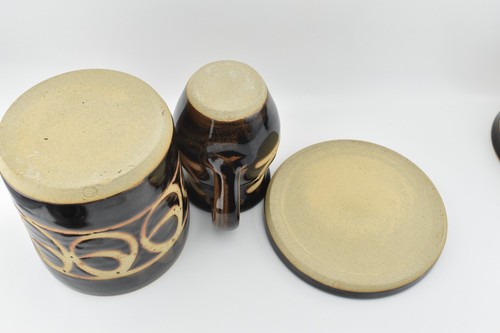 VTG Peter Turner Coggeshall Studio Pottery Cheese Dome, Jar & Jug Matched Set - Picture 19 of 23