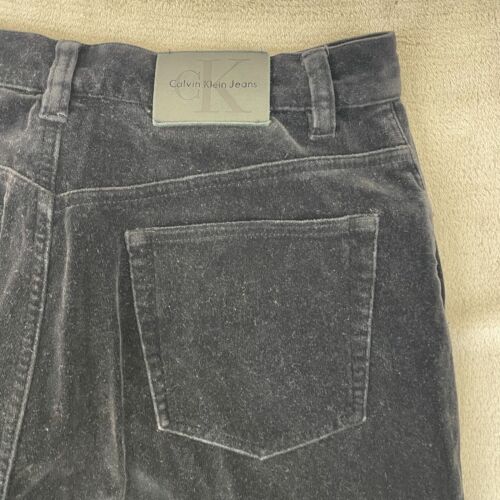 Vintage Calvin Klein Pants Women 8 Black Velvet Rare 1990s Collection Designer - Picture 9 of 15