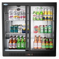 Koolmore BC-2DSL-BK 35" Two Section Back Bar Cooler, 7.4 cu. ft.