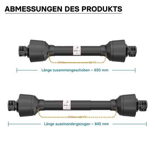 Albero cardanico T4 Giunto 650-845mm 460Nm 540rpm Cardano 40kW 2x 1 3/8" 6 denti - Bild 6 von 9