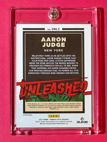 Aaron Judge HOT SILVER REFRACTOR UNLEASHED DONRUSS OPTIC PRIZM INSERT - Mint! - Picture 10 of 10