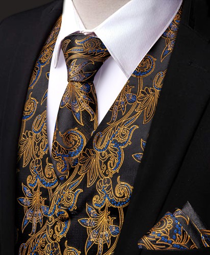 50 Colors ! Hi-Tie Mens Waistcoat Formal Casual Wedding Vest Suit Tie Set UK - Picture 140 of 230