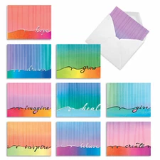 10  All Occasion Blank Cards Assortment - LOVE LINES M3322