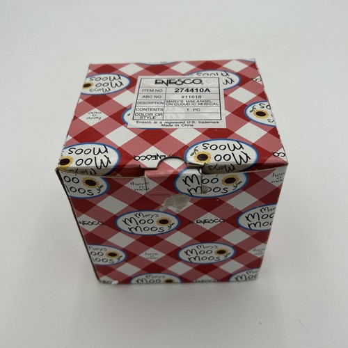 1997 VINTAGE ENESCO MARY'S MOO MOOS SILENT NIGHT, HOLY COW FIGURINE W/ Box Works - Picture 9 of 10