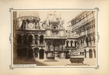 Photo Albumen Venezia Venice Cortile Del P.Ducale Italy to The 1880