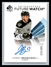 2017-18 SP Authentic Future Watch Rookie Auto #136 - JONNY BRODZINSKI /999