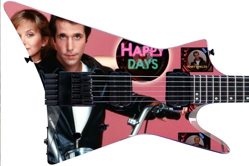 Guitar Skin Axe Wrap Re-skin Electric Bass Reface DIY The Fonz Happy Days 1703 - Picture 6 of 18