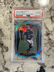 2020 Panini Select Jalen Hurts RC Light Blue Prizm Die-Cut #150 PSA 10 *627