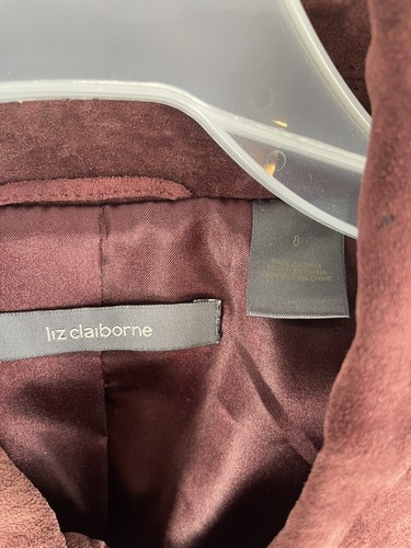 Liz Claiborne Wildlederjacke Damen 8 durchgehender Reißverschluss mittellang Langarm Designer " - Bild 8 von 11