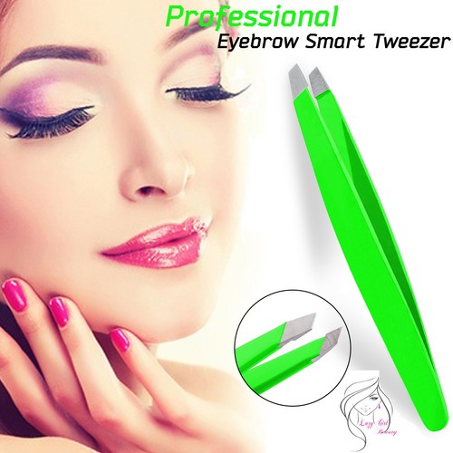 Eyelash Tweezer Professional Eyebrow Extension Volume Slanted Pluckers Steel UK - Picture 14 of 15