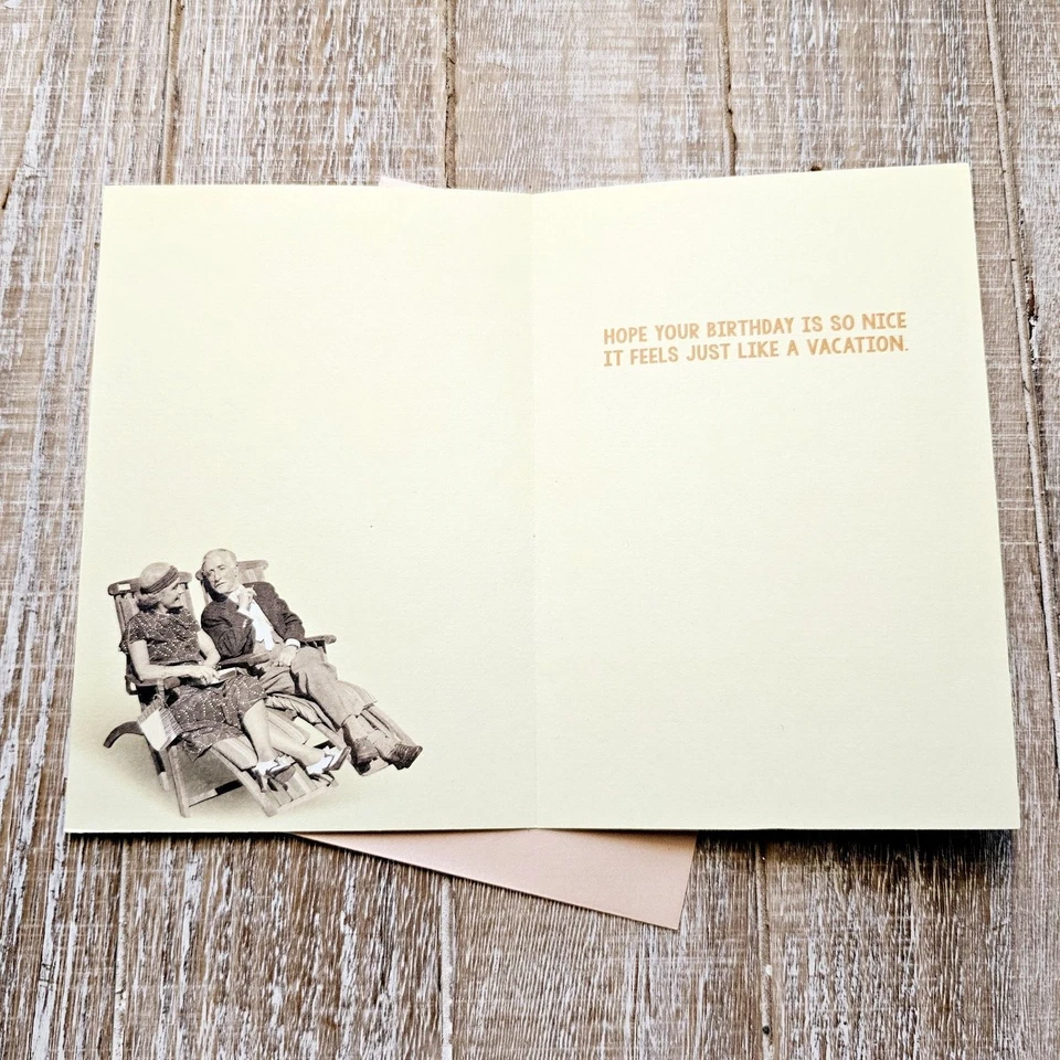 Recycled Paper Greetings Birthday Card Couple On Cruise Joke Humor Orange - Image 4 of 4