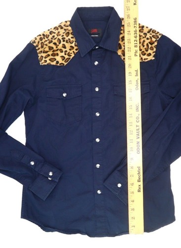 Herren Perle Druckknopf Knopfleiste Shirt mit Animal Print Akzent Gr.XS | 6. Juni - Bild 6 von 10