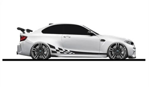 2x 220x25cm Car Side Body Graphics Decor Sticker Door Racing Stripe Vinyl Decals - Foto 10 di 36