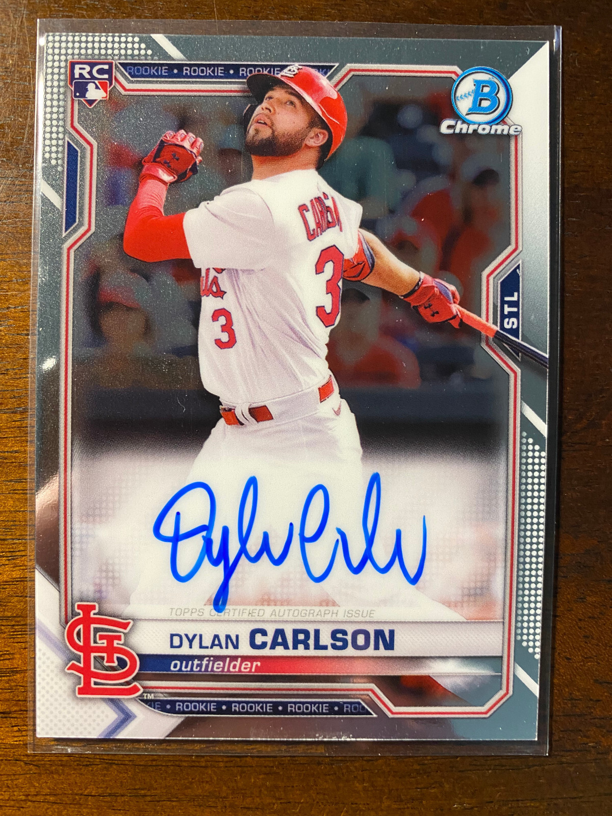 2021 Bowman Chrome Auto Dylan Carlson #CRA-DC RC Rookie Cardinals