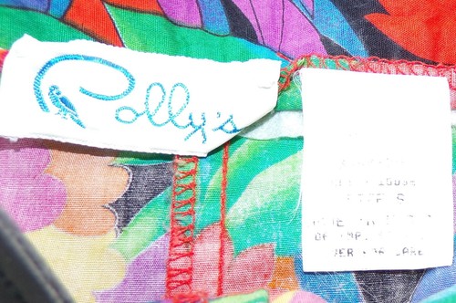 Vintage 80s Floral Tropical Print Shorts Cotton Elastic Waist Sz S - Picture 8 of 17