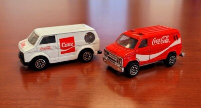 1988 Hartoy Coca-Cola / Diet Coke Red Custom Van DieCast Metal Set