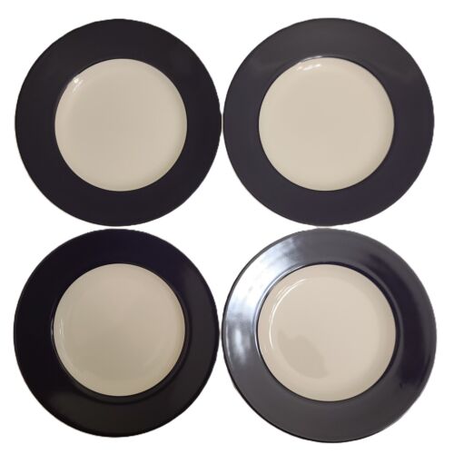 Kate Spade X Lenox Rutherford Circle Navy Blue Porcelain 9.5" Salad Plate 4x Set