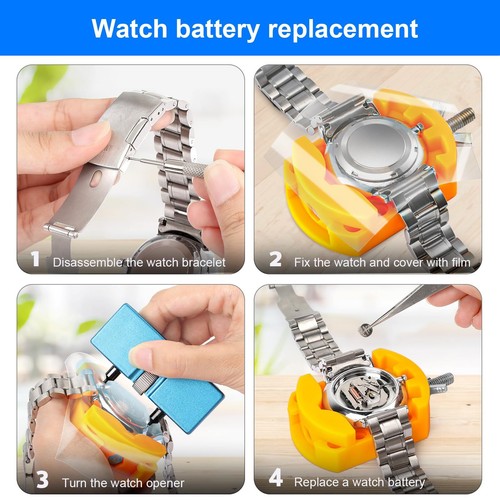 Watch Battery Replacement Kit Tool Repair Back Cover Remover Case Opener - Picture 8 of 8