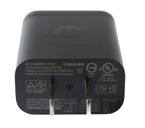 OEM MOTOROLA TURBO POWER 18W QC 3.0 CHARGER AC POWER SUPPLY ADAPTER SA18C30116 - Photo 4 sur 4