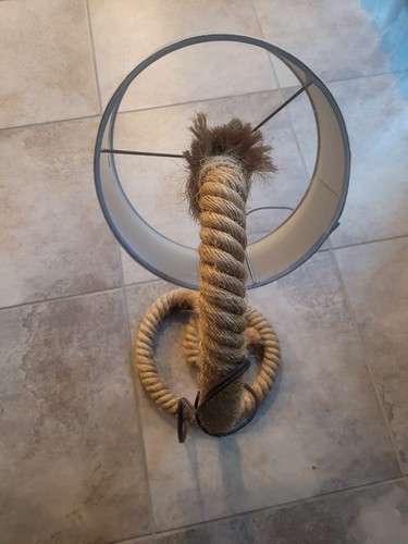 Audoux Minet Inspired Rope Table Lamp Cobra Snake Pose Coiled Vintage Midcentury - Picture 5 of 8