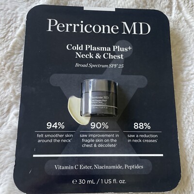 Perricone MD Cold Plasma Plus+ Neck & Chest 1 Oz / 30 ml - SPF 25  NIB