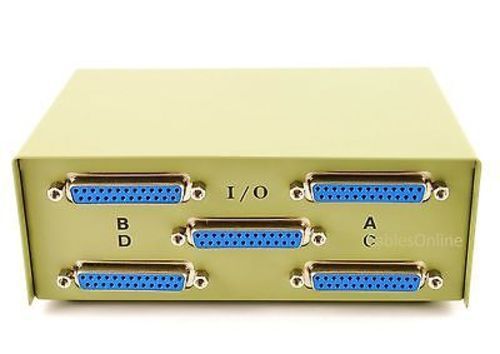 DB25 4-Wege ABCD Drucker auf PC manueller Drehschalter Box, CablesOnline SB-003 - Bild 3 von 3