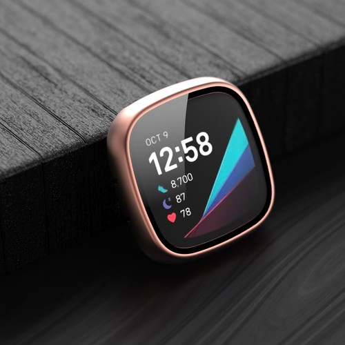 Screen Protector Case For Fitbit Versa 3 /Sense Full Cover Bumper Tempered Glass - 第 10/20 張圖片