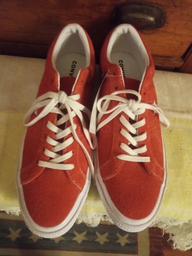 NEU "Converse One-Star" orange/weiße Wildleder-Sneaker zum Binden Herren Größe 11,5 neu ohne Karton - Bild 2 von 8