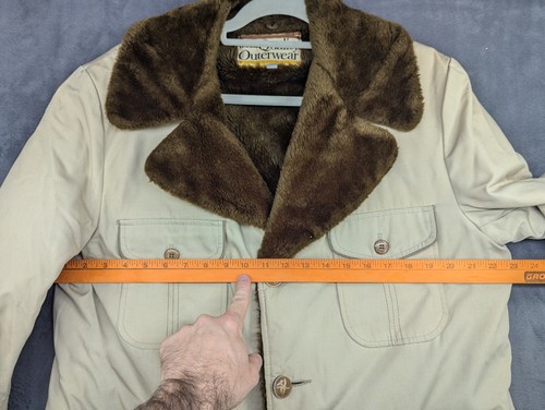 Montgomery Ward Quality Outerwear Jacket Size 42 Vintage 80s Button Faux Fur - Picture 9 of 14