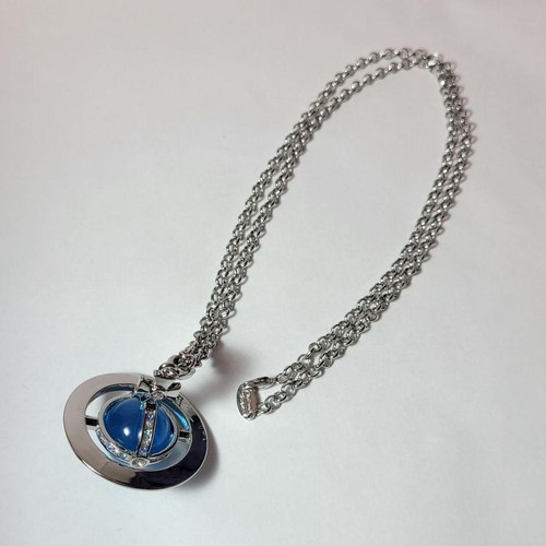 Vivienne Westwood Small Orb Necklace Pendant Blue x Silver No box - 第 17/24 張圖片